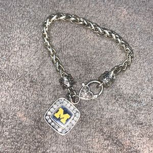Silver Michigan ‘M’ bracelet